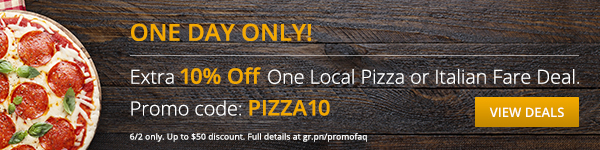 Extra 10% Off One Local Pizza or Italian Fare