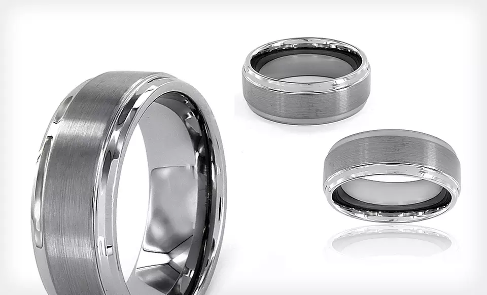$19.99 for a Tungsten Carbide Men's Ring (Up to $46.46 List Price). 2 Styles Available. Free Shipping and Returns. - Second Medium
