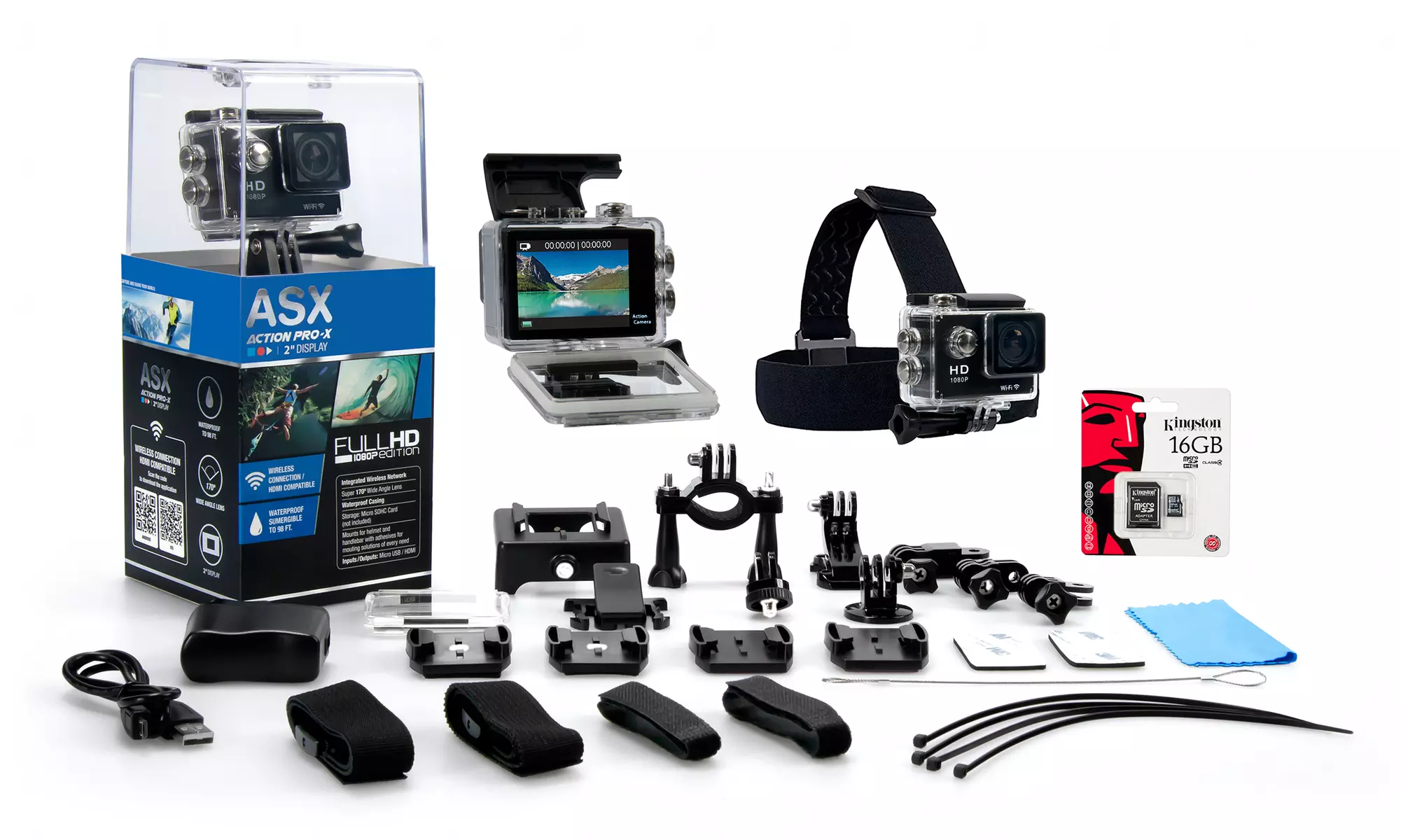 ActionPro-X HD 1080p WiFi Sports Camera Bundle - Primary Image