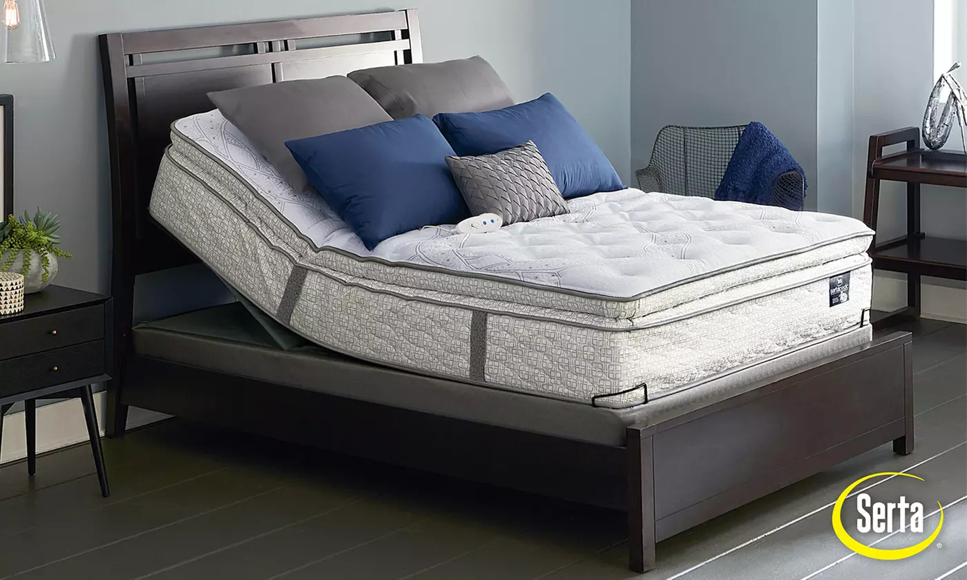 Hot Buy: Serta Pillowtop Mattress Sets—Adjustable Base Option. Free White Glove Delivery. 10-Year Limited Warranty. - Primary Image