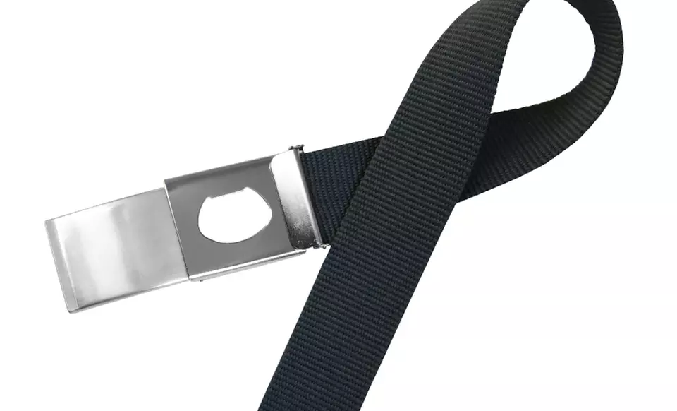 Military-Style Canvas Belts With Bottle Opener Belt Buckle - Primary Image