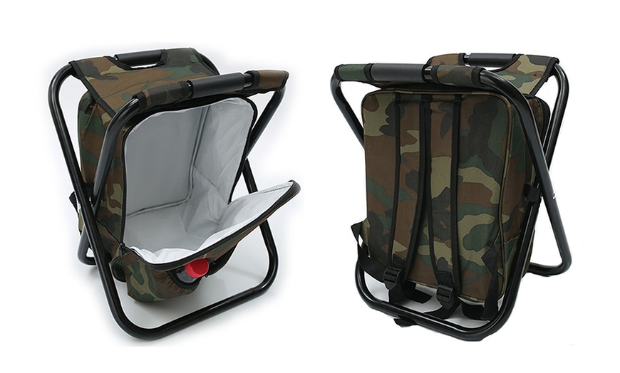 Image 3: Folding Chair Cooler Backpack