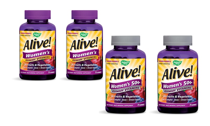 30-Serving Bottles of Alive! Multivitamin Gummies 2-Pack | Groupon