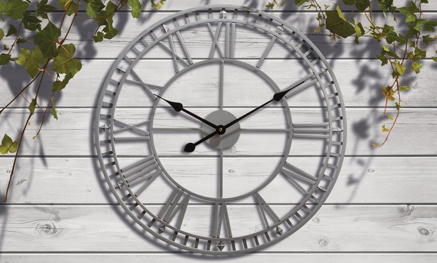 Image 1: Roman Numeral Garden Wall Clock