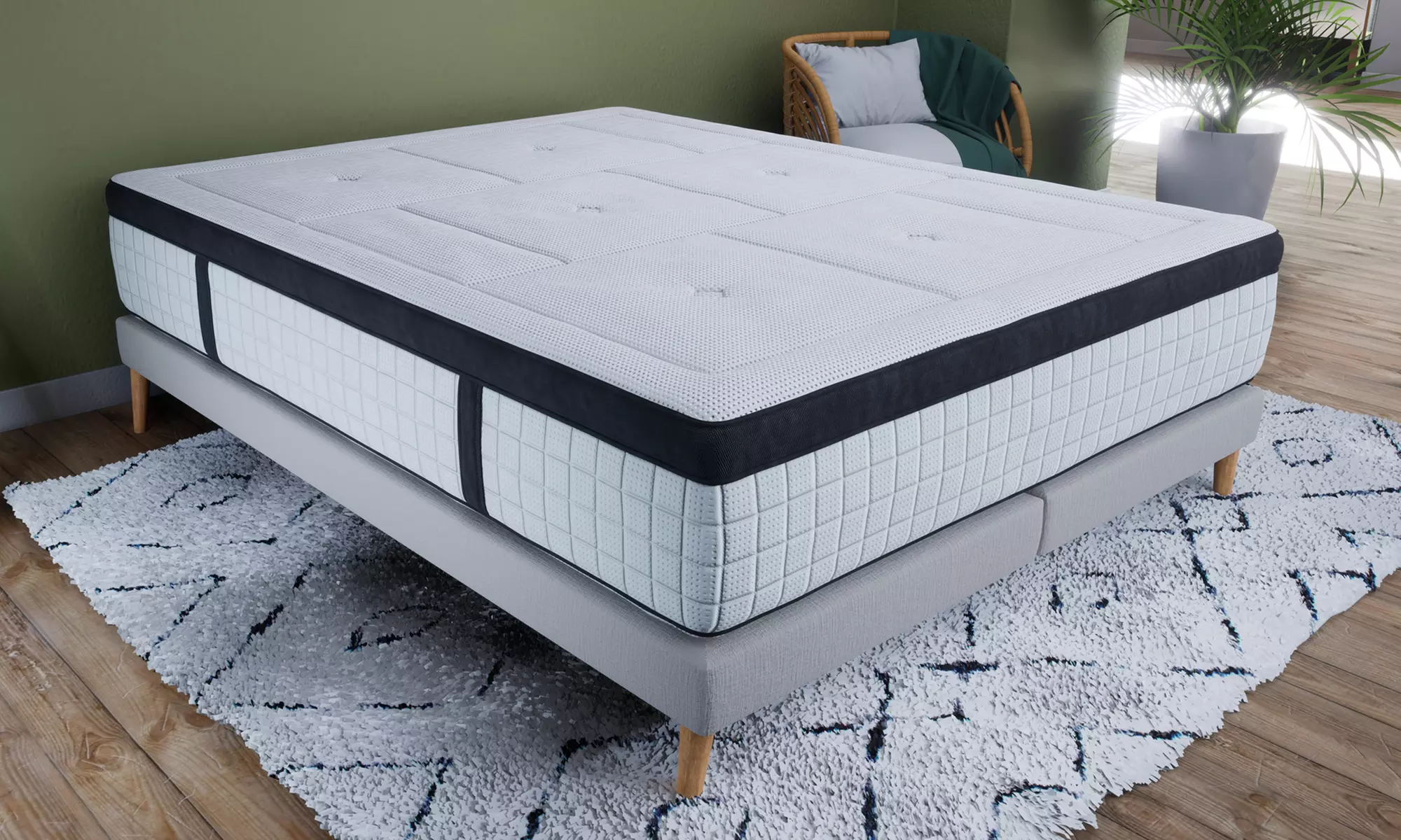 Matelas Australie en latex, mémoire de forme et ressorts ensachés, réversible, 7 zones de confort, livraison offerte - Primary Image