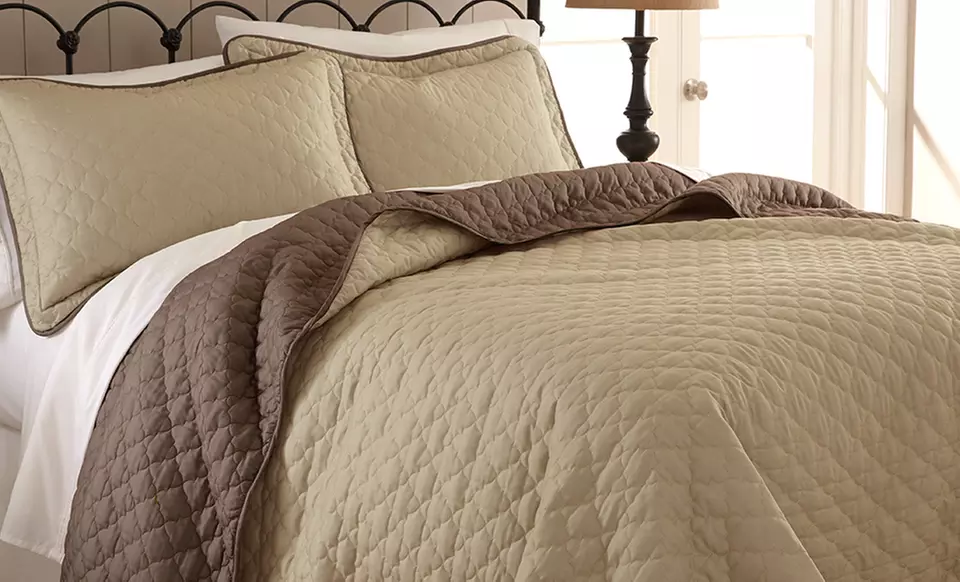 3-Piece Reversible Quilted Coverlet Set - Primary Image