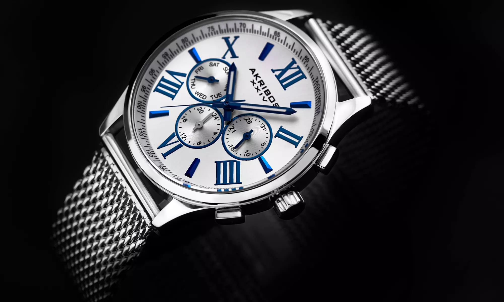 Akribos XXIV Men’s Swiss Multifunction Bracelet Watch - Primary Image