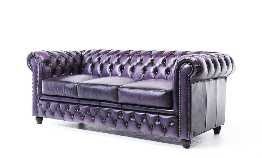 Image 32: Sofas Chesterfield en cuir authentiques 