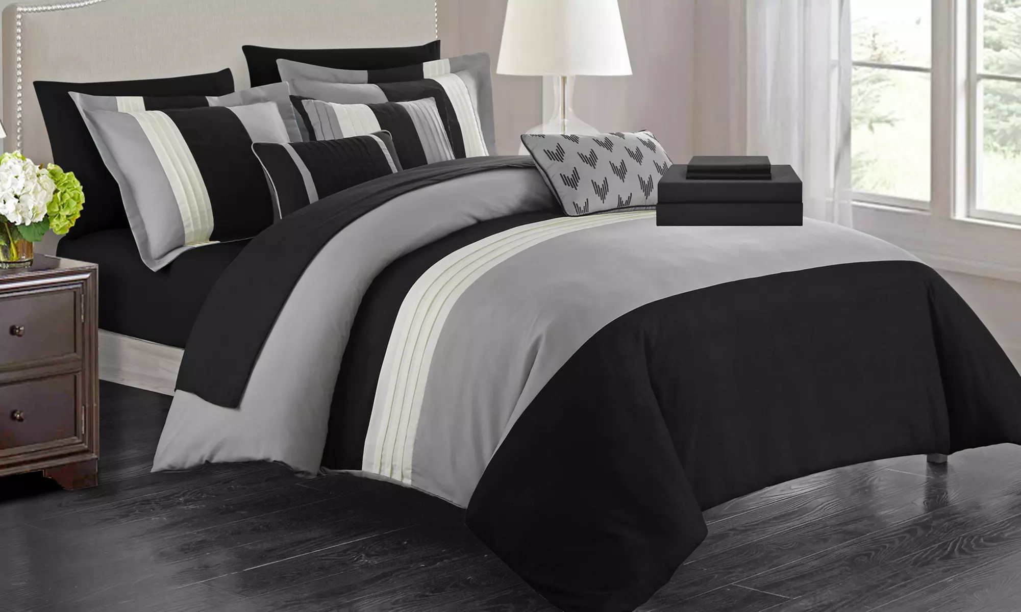 Anara Microfiber Comforter Set with Sheets (8- or 10-Piece) - Primary Image