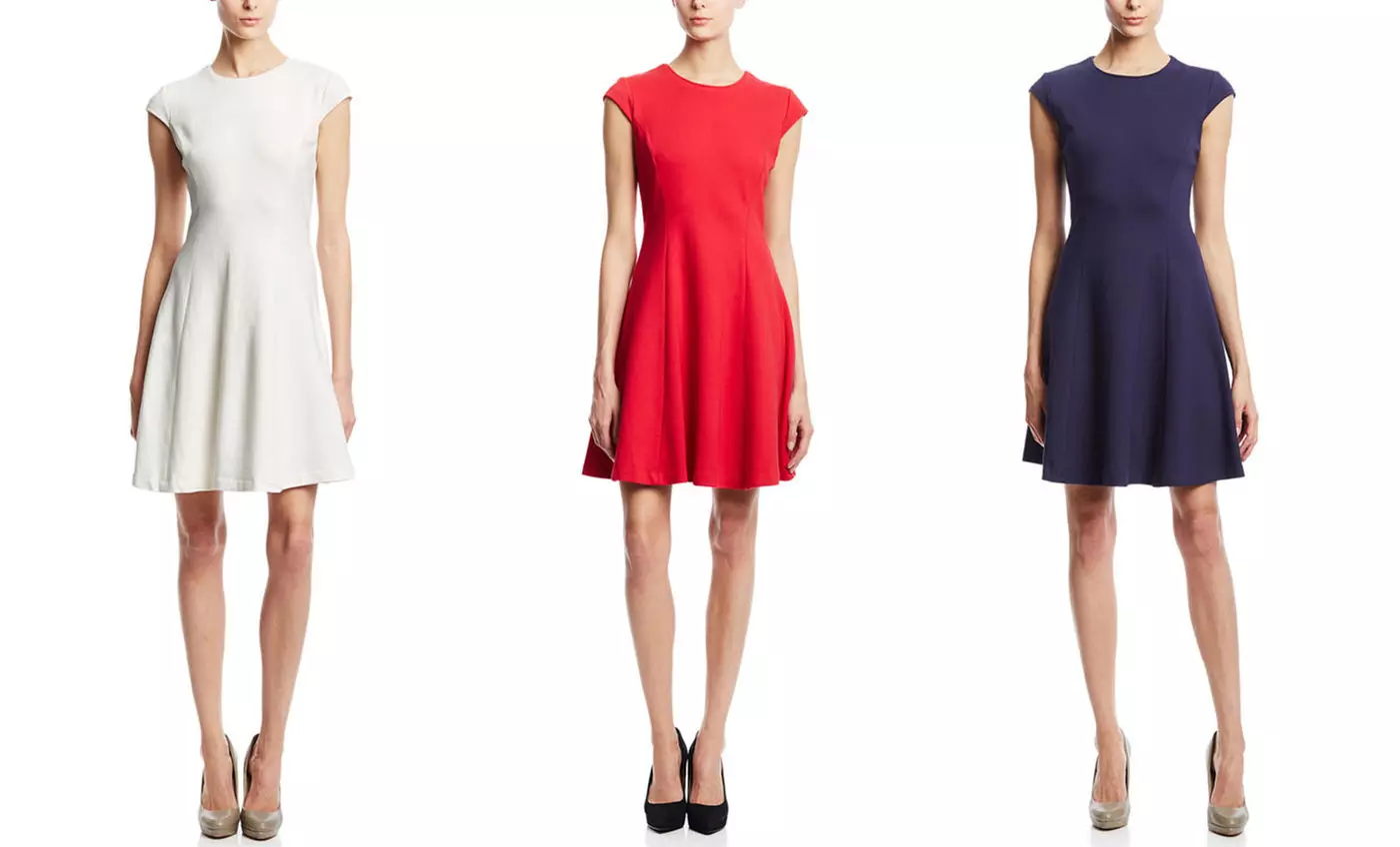 Premise Cap-Sleeve Crew-Neck Fit-and-Flare Dress | Brought to You by ideel - Primary Image