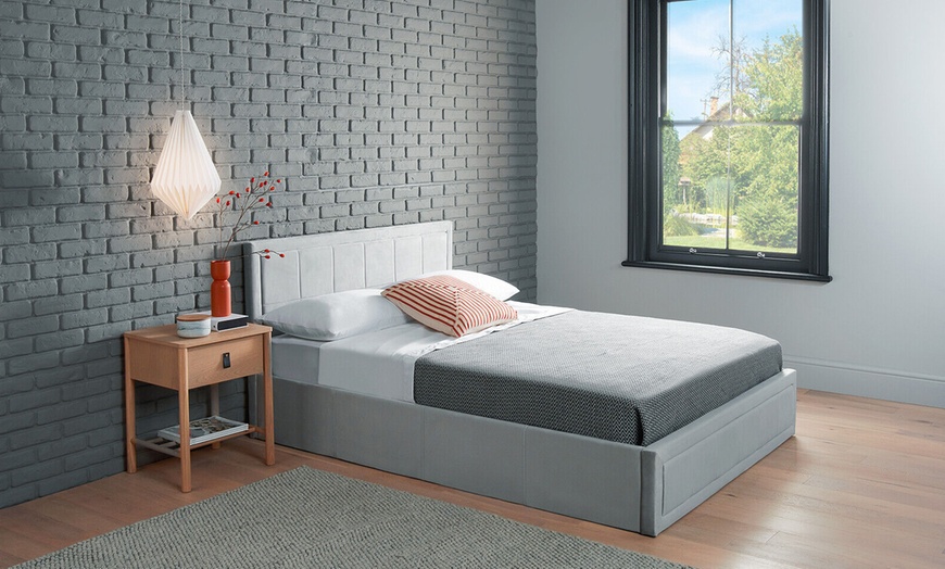 Image 2: Velvet Ottoman Bed with Optional Mattress