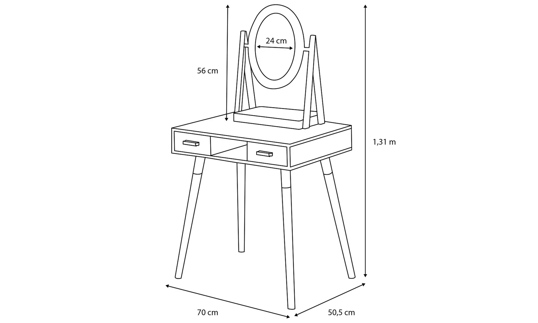 Coiffeuse scandinave Helena - Second Medium