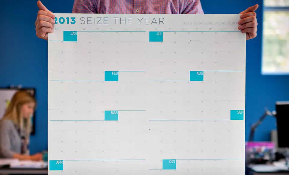 $11 for a 27”x39” Dry-Erase or Uncoated NeuYear 2013 Wall Calendar ($30 List Price). Free Returns. - Second Medium