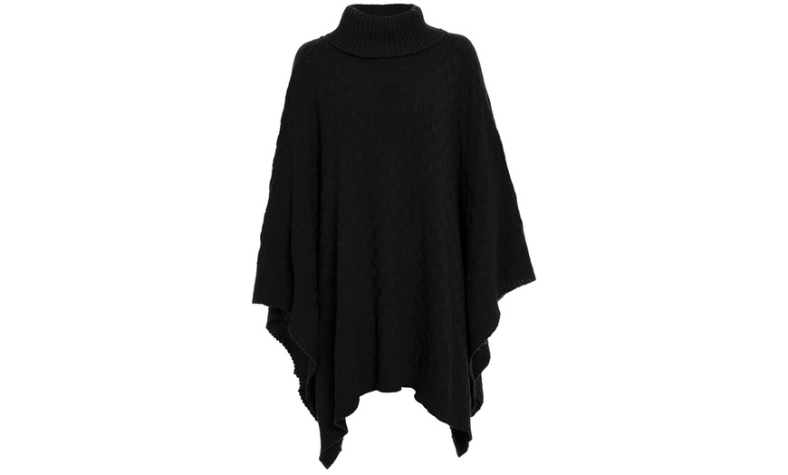 Image 11: Oops Oversize Roll Neck Poncho Jumper 