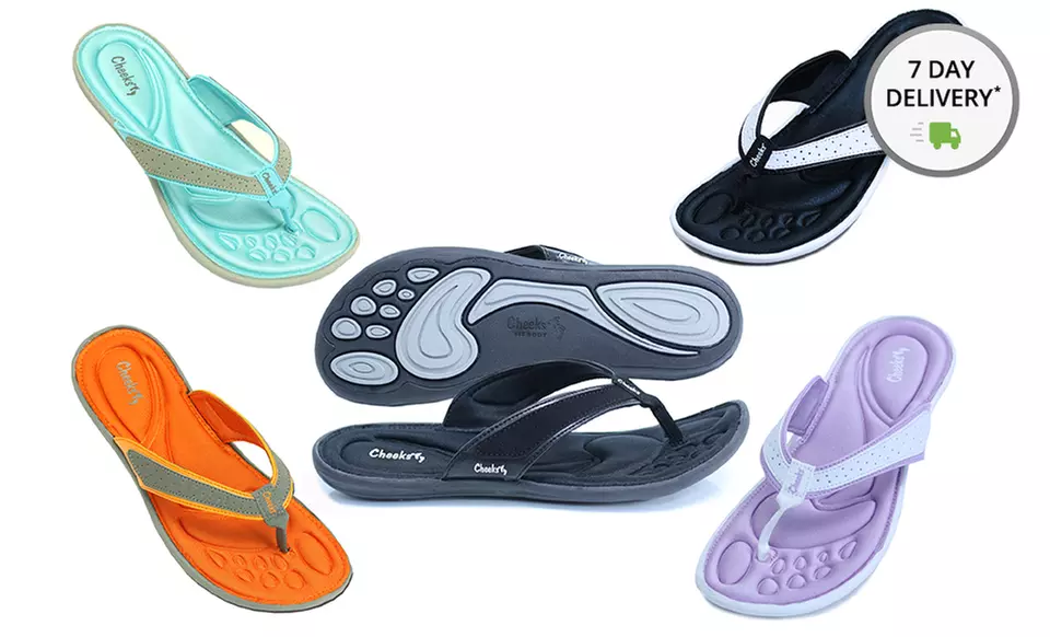 Cheeks by Tony Little Women's Memory-Foam Sandals. Multiple Styles Available. Free Returns. - Primary Image