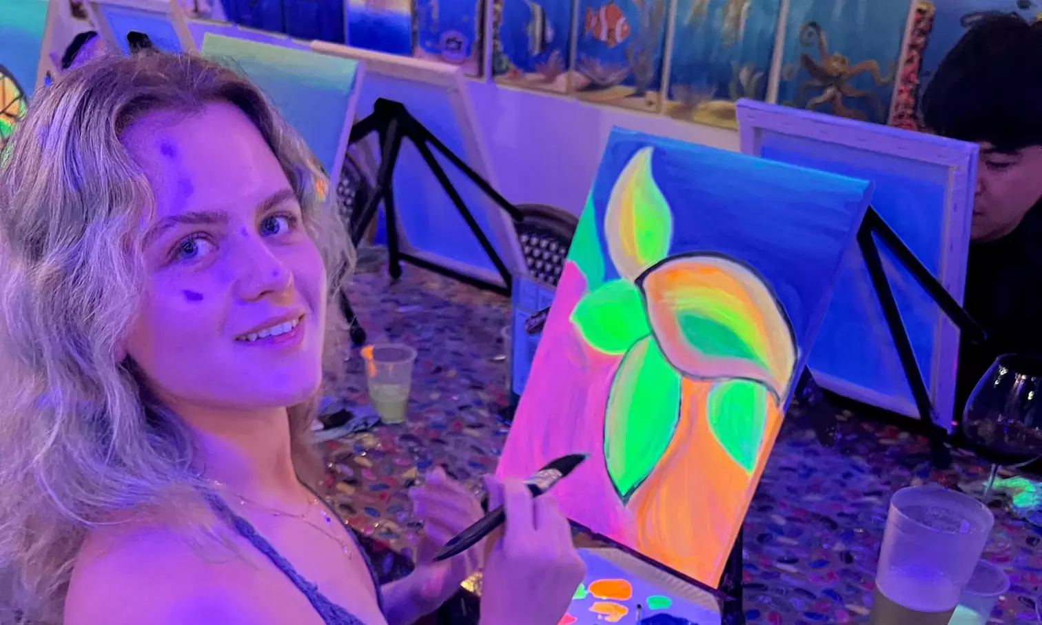Up to 48% Off UV Glow Paint and Sip Sessions