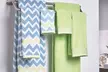 6-Piece 100% Egyptian Cotton Solid and Chevron Towel Set - Second Medium