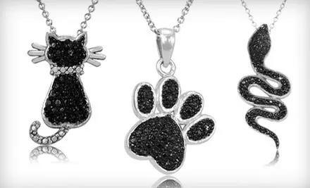 $10 for a Black Diamond-Accented Animal Pendant with 18” Chain ($79.99 Value). Shipping Included. 12 Designs Available. - Primary Image