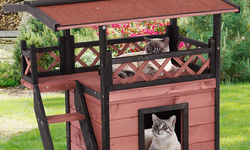 Image 8: PawHut Pet Outdoor Wooden House