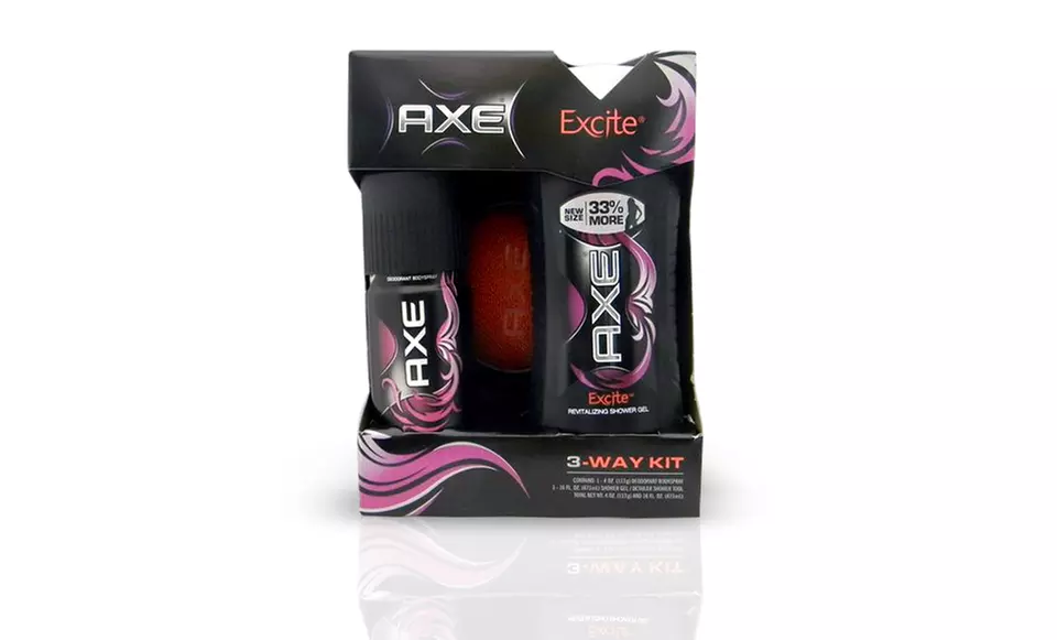 Axe Excite 3-Piece Shower Kit with Shower Gel, Cleaning Tool, and Deodorant Body Spray - Second Medium