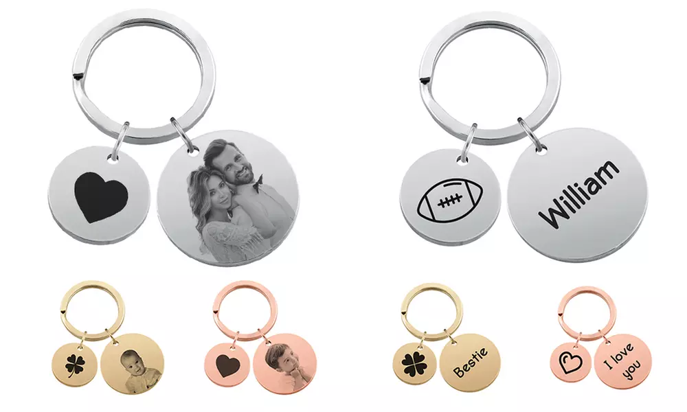 Personalisierter Familien-Schlüsselanhänger mit Gravur oder Foto