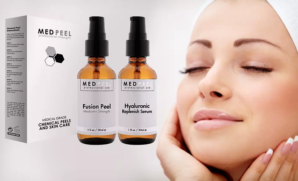 $29.99 for an At-Home Fusion Pro Peel + Hyaluronic Anti-Aging Serum Combo ($144 List Price). Free Shipping. - Primary Image