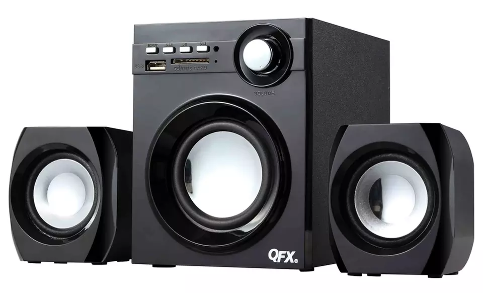QFX 2.1-Channel Wireless NFC Bluetooth  Speaker System with Subwoofer and USB/SD Port (BT-203). Free Returns. - Primary Image