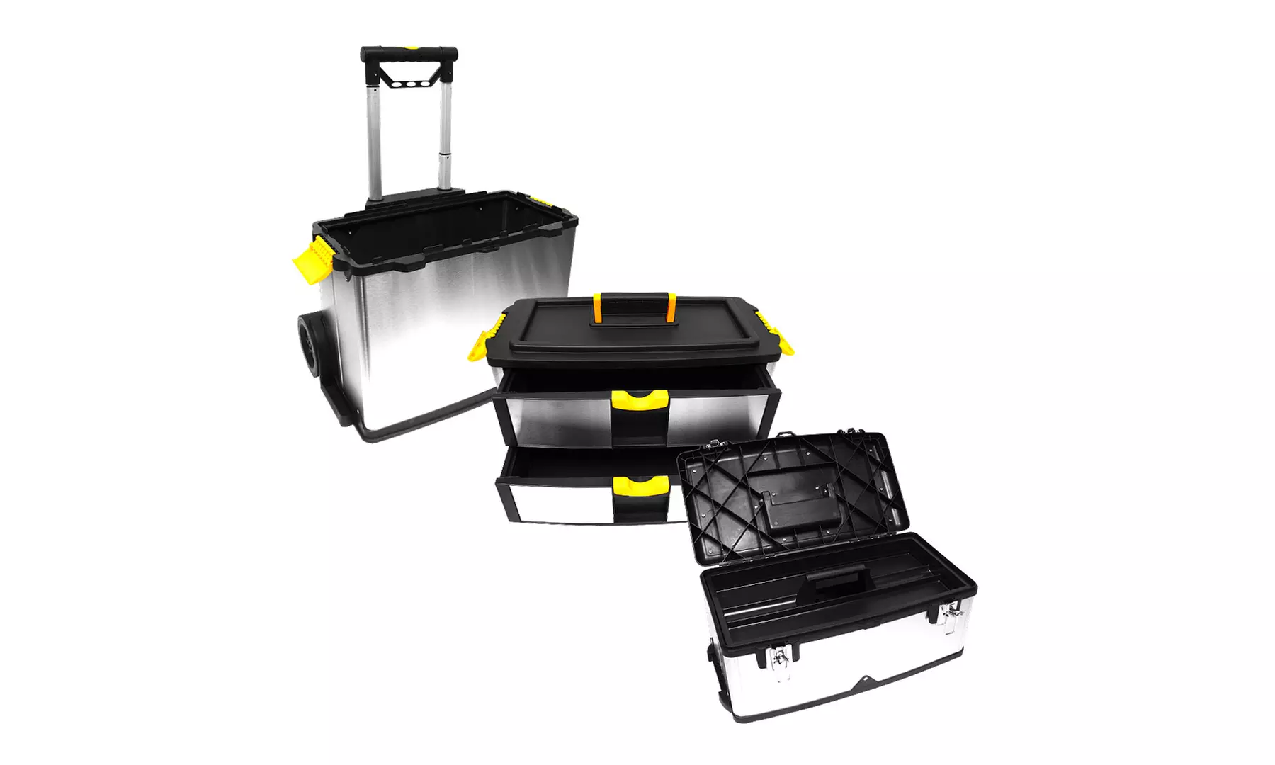 Stalwart Three-Part Mobile Stainless Steel Tool Box - Second Medium