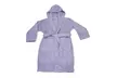 Albornoz infantil de rizo de algodón suave con capucha, cinturón y bolsillos en color liso - Image 6