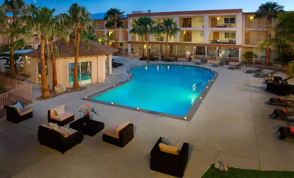 1- or 2-Night Stay with Drinks and Spa Services at Aqua Soleil Hotel & Mineral Water Spa in Greater Palm Springs, CA - Primary Image