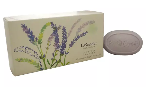 NEW Crabtree Evelyn Set outlet of 3- 3.5oz Drawn From Nature Lavendar Soap Bars