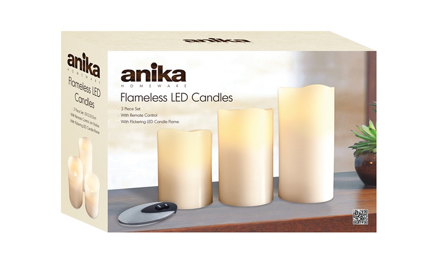 Image 5: Remote Control 3-Pc LED Candles