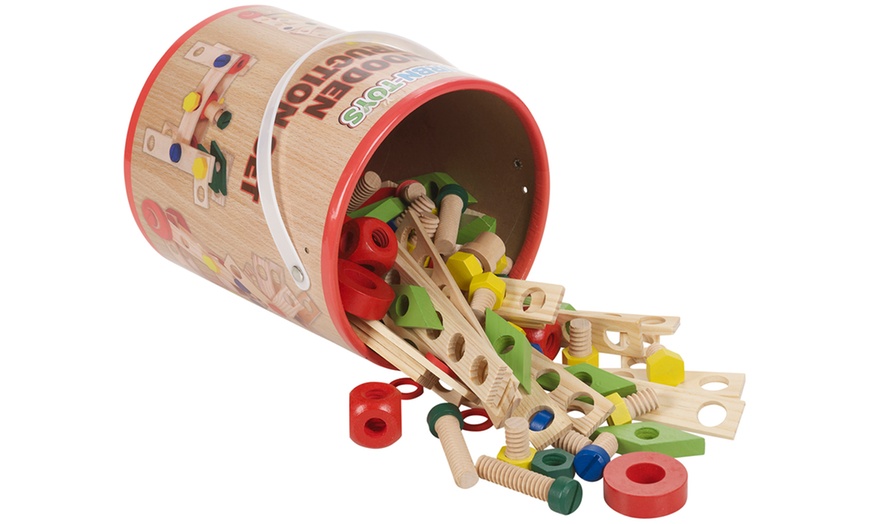 Image 2: 120-Piece Wooden Construction Set