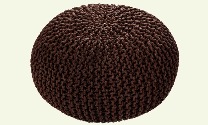 Image 13: Round Knitted Pouffes