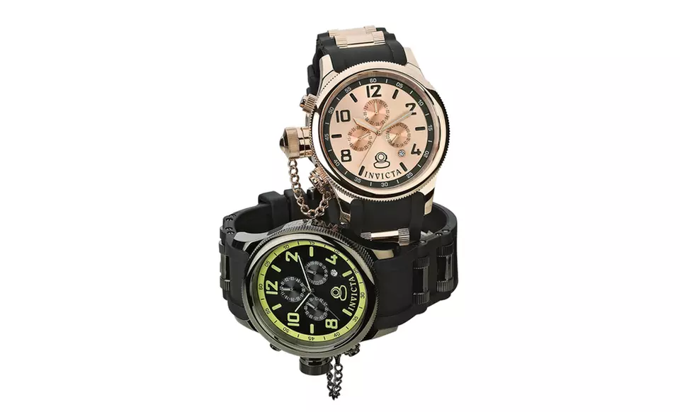 Men's Invicta Russian Diver Watch in Black/Green or Rose Gold. Free Returns. - Primary Image