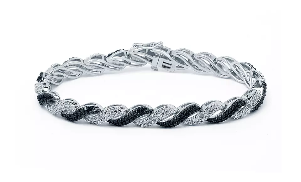 1/4 CTTW Black and White Diamond Jewelry. Necklace or Bracelet Available. Free Returns. - Second Medium