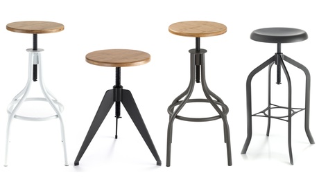 Sgabello regolabile a vite disponibile in 4 modelli