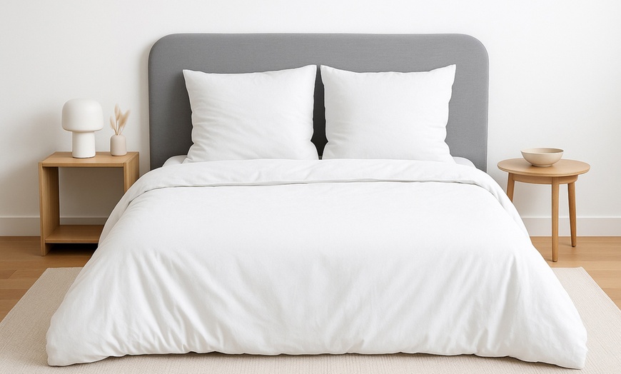 Image 5: Juego de funda nórdica UNI en acabado Micro Lavée