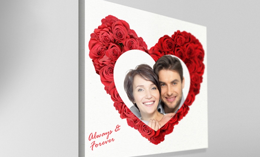 Image 1: Personalised Heart-Shaped Canvas