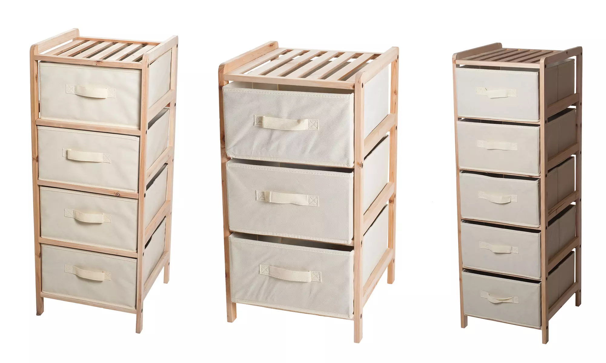 Lavish Home Wood and Fabric Drawer Unit with Shelf Top - Primary Image