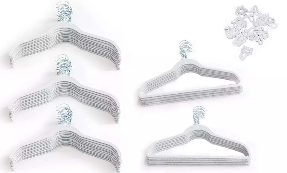 80-Piece Velvet Hanger Set. Multiple Colors Available. Free Returns. - Second Medium