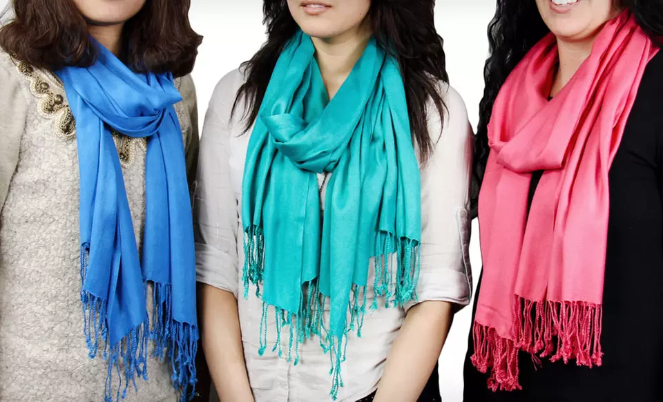 $24.99 for Three In-Things Pashmina Scarves ($120 List Price). Multiple Colors Available. Free Shipping and Returns. - Second Medium
