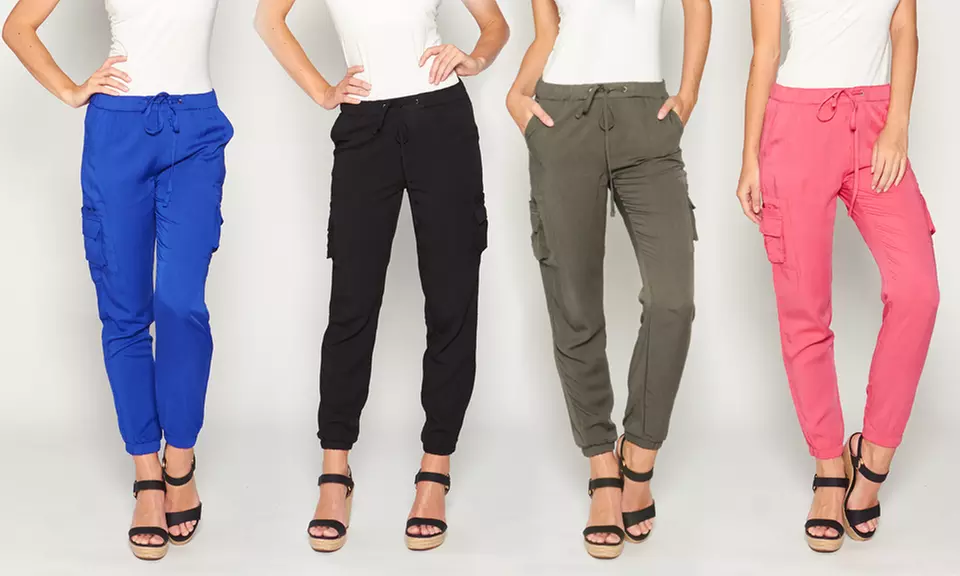 Women's Drawstring Cargo Pants - Primary Image