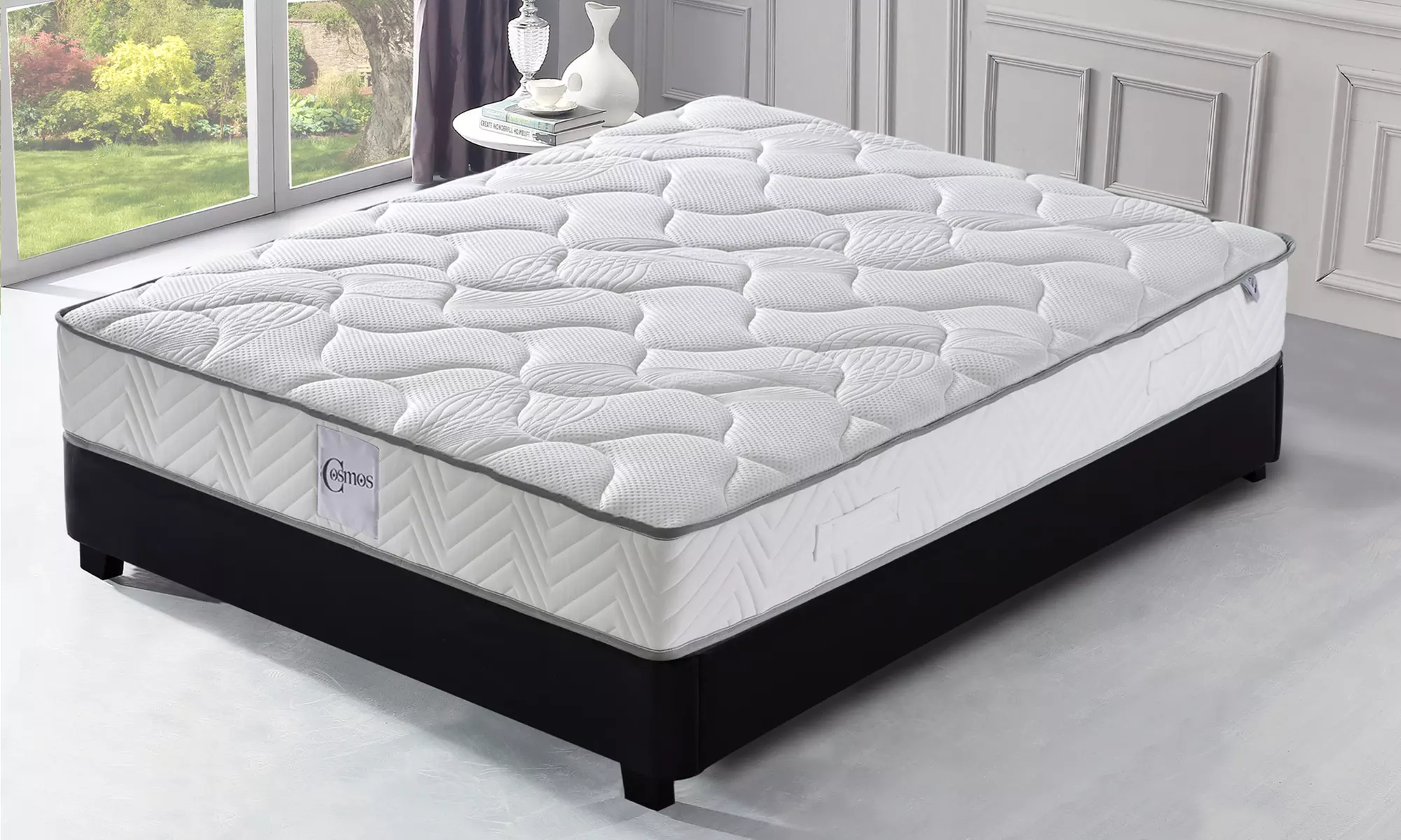 Matelas "Cosmos" 22cm ressorts ensachés et mémoire de forme, indépendance de couchage,Sampur - Primary Image