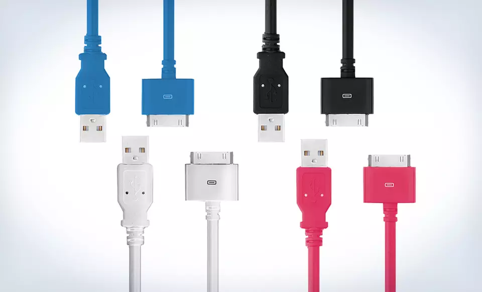 $9.99 for a Power4 10-Foot 30-Pin USB Sync and Charge Cable ($29.99 List Price). Multiple Colors. Free Returns. - Primary Image