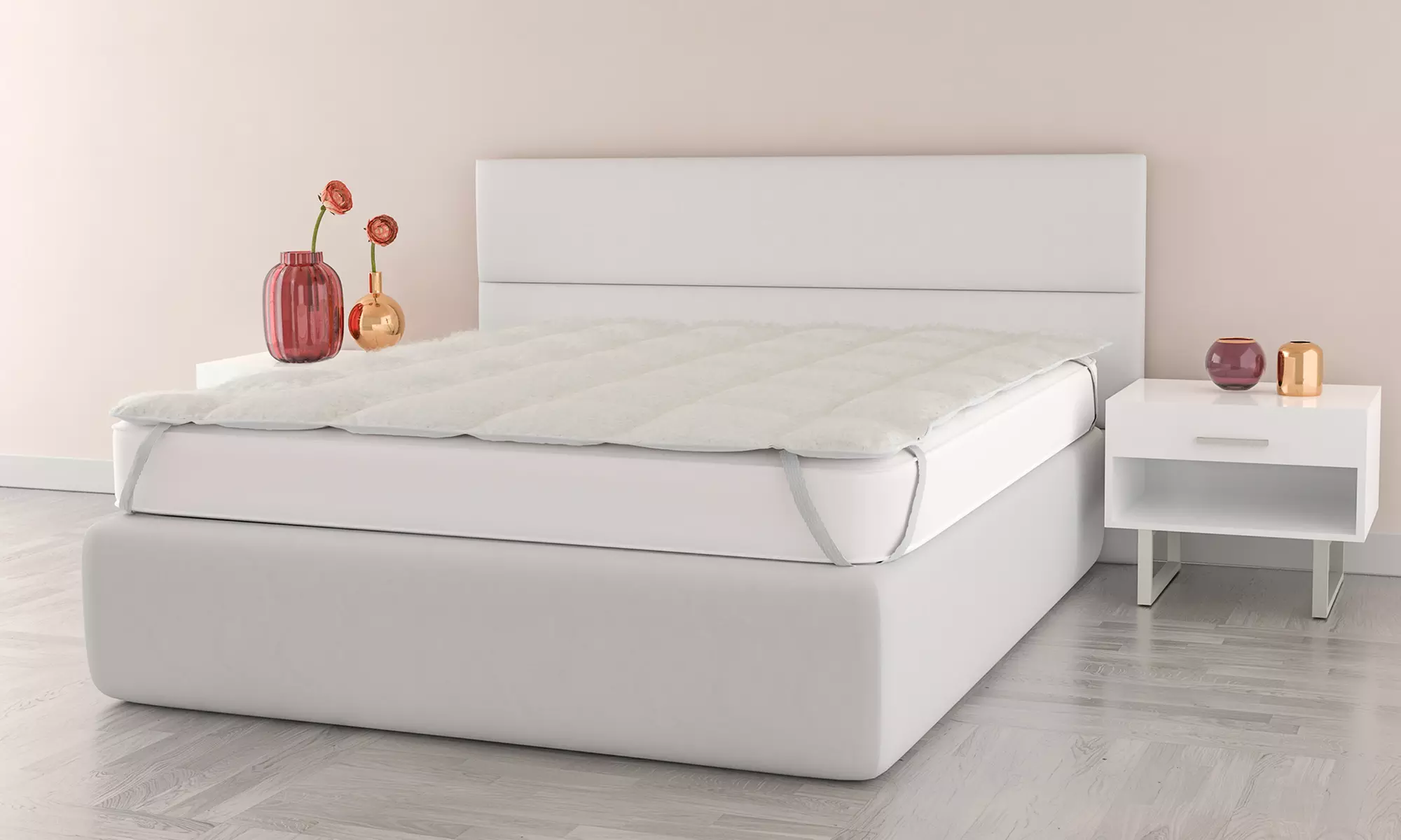 Topper in Sherpa con elastici, disponibile in 2 dimensioni - Primary Image