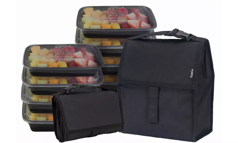 Meal Prep Cooler or Set with Reusable Food Storage Containers - Primary Image
