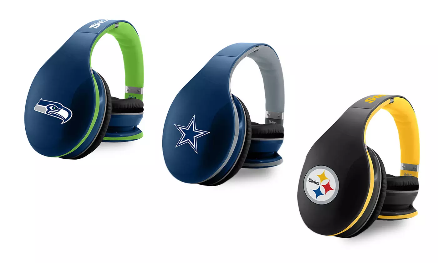 iHip NFL Side-Swipe Bluetooth Wireless Stereo Headphones with Microphone - Primary Image