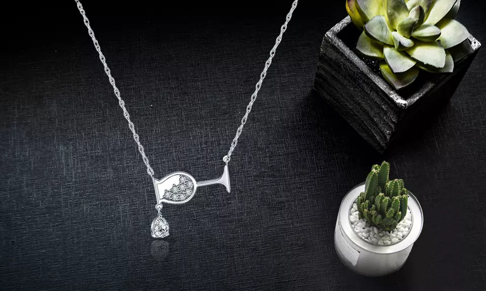 One, Two, Three, or Five Dazzling Crystal Embedded Wine Glass Necklaces from Novadab (Up to 89% Off) - Primary Image