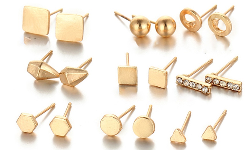 Image 2: Nine-Pair Stud Earring Set